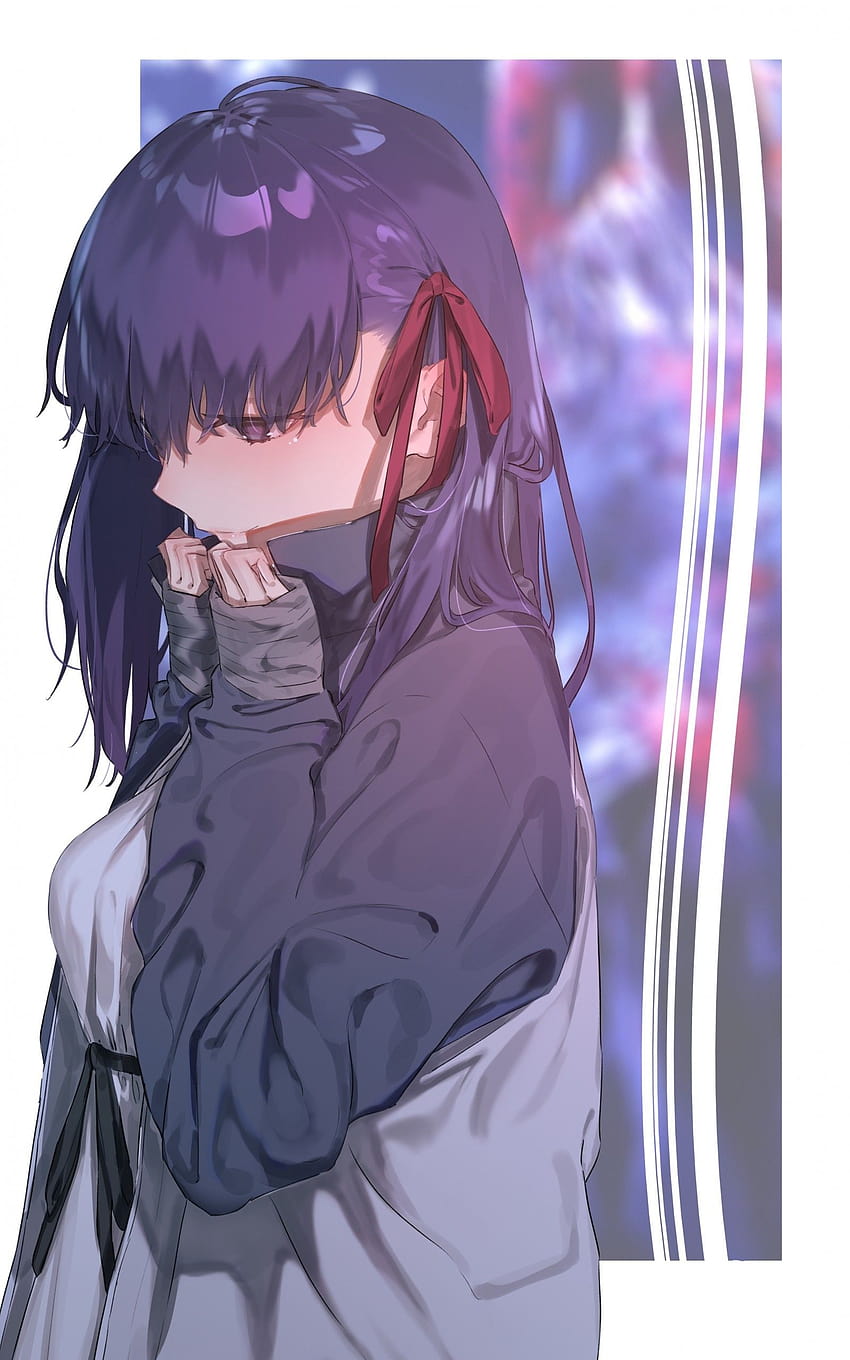 1600x2560 Matou Sakura, Fate Stay Night, trauriger Ausdruck HD-Handy-Hintergrundbild