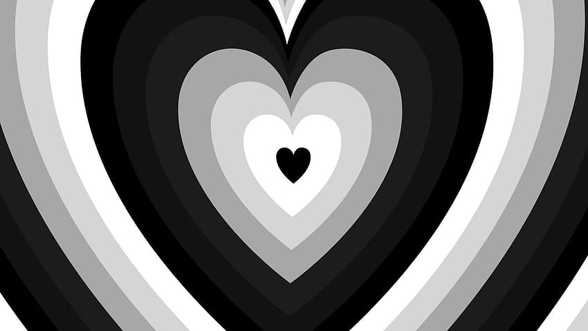 Love Heart Backgrounds Hitam dan Putih, terowongan hati Wallpaper HD