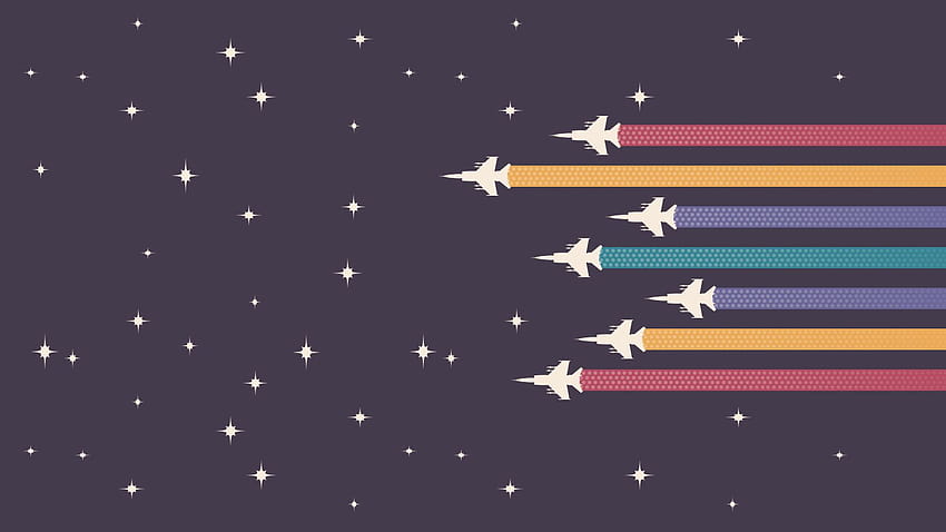 colorful, Space, Aircraft, Minimalism / and, minimalist fighter jet HD wallpaper