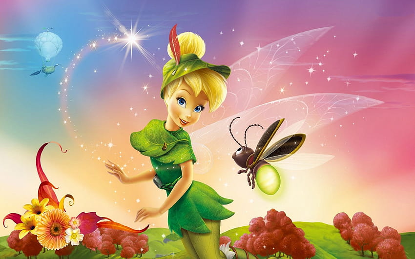 Tinkerbell and a bee, tinkerbell easter HD wallpaper