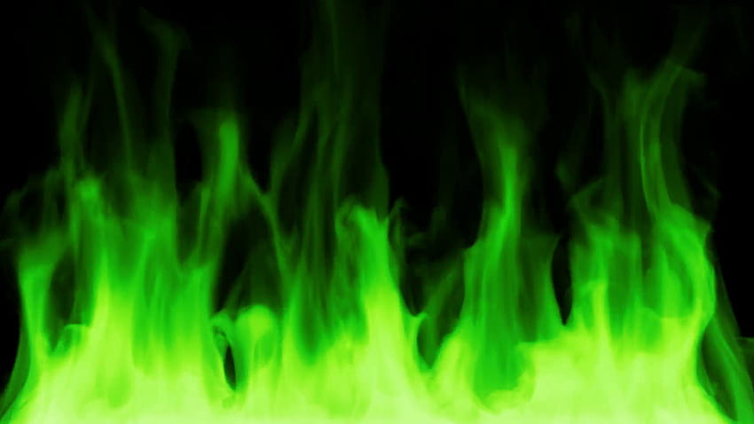 녹색 불 배경, 녹색 불꽃 HD 월페이퍼