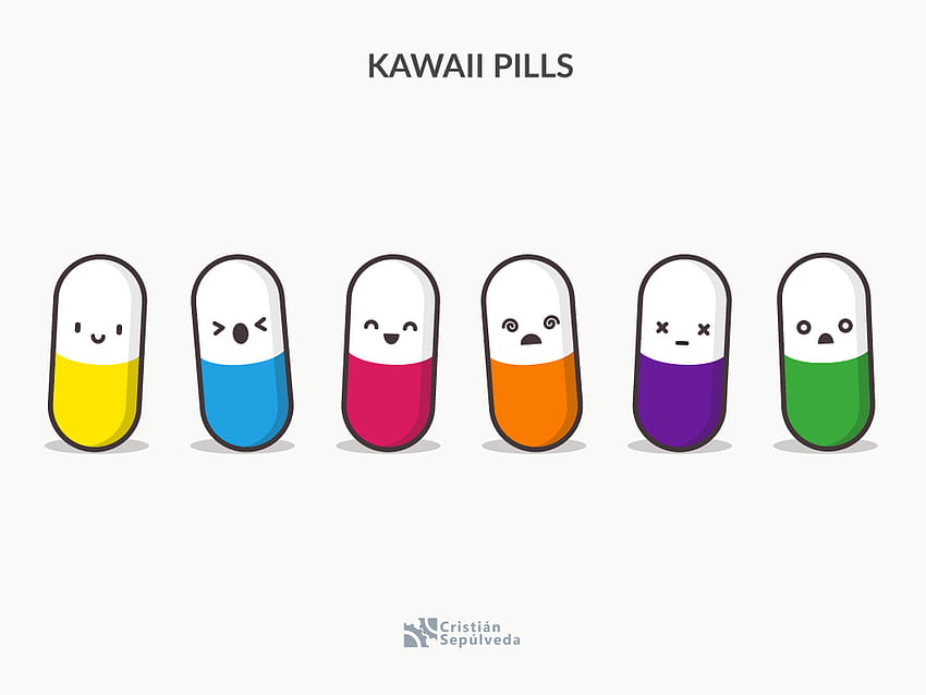 Kawaii Pills by Cristián Sepúlveda on Dribbble HD wallpaper