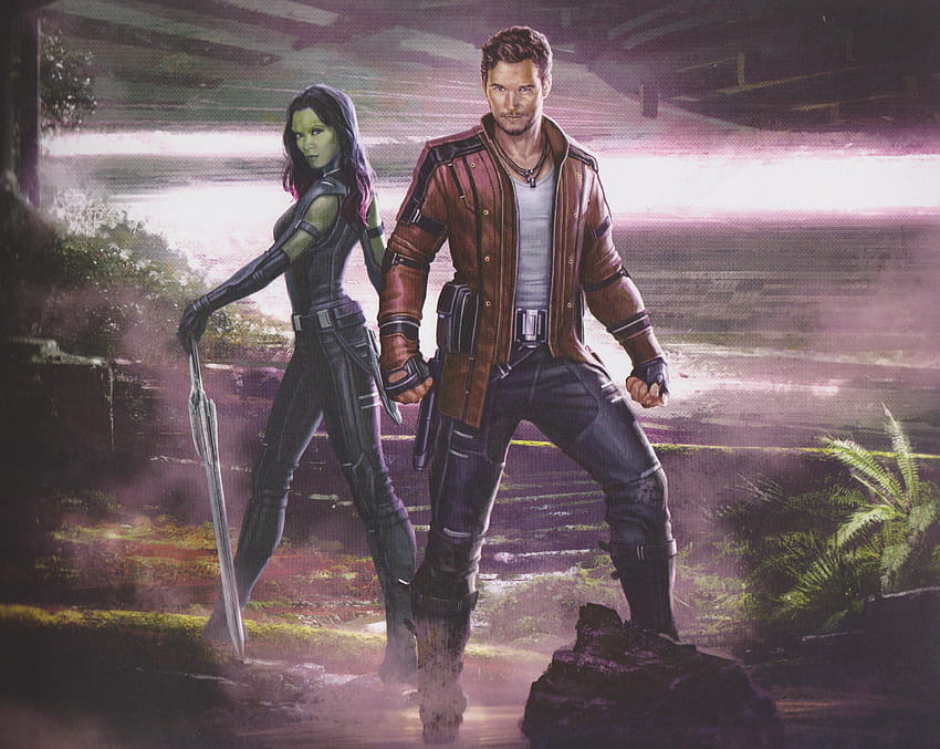 1080x1920 Star Lord And Gamora アートワーク Iphone 7,6s,6 Plus, Pixel, Peter Quill and Gamora 高画質の壁紙