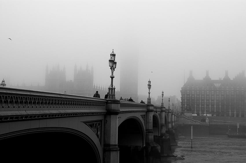 Träume von einem düsteren Londoner Tag, einem nebligen düsteren Tag HD-Hintergrundbild