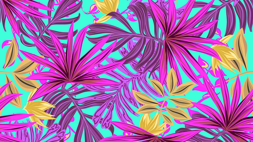 Tropical Art Laptop, aesthetic abstract laptop HD wallpaper