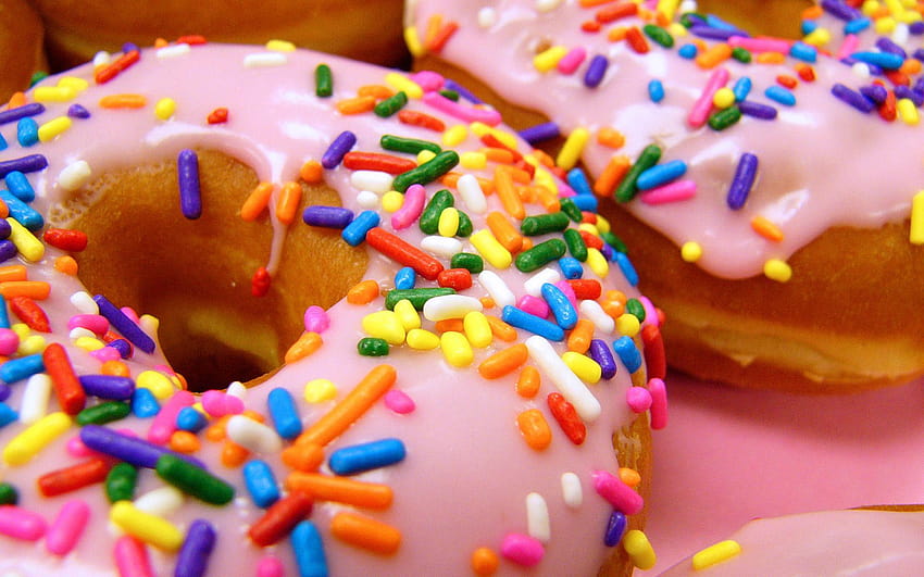 Donuts Food Multicolor Sprinkles HD wallpaper