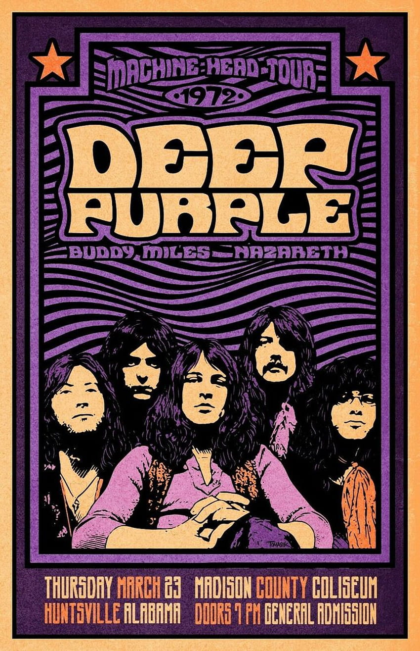Deep Purple, eski konser afişi HD telefon duvar kağıdı
