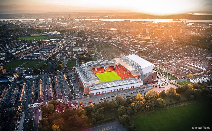 Anfield Road Stadium Liverpool FC Edificio de Liverpool Fútbol, ​​estadio de liverpool fondo de pantalla