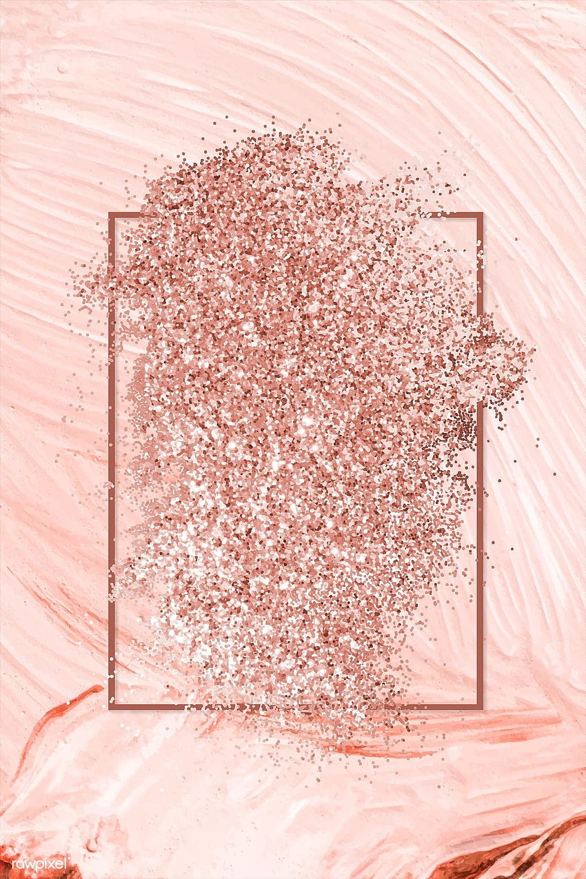 Pink gold glitter with a brownish red rhombus frame on a pastel, frame pastel HD phone wallpaper