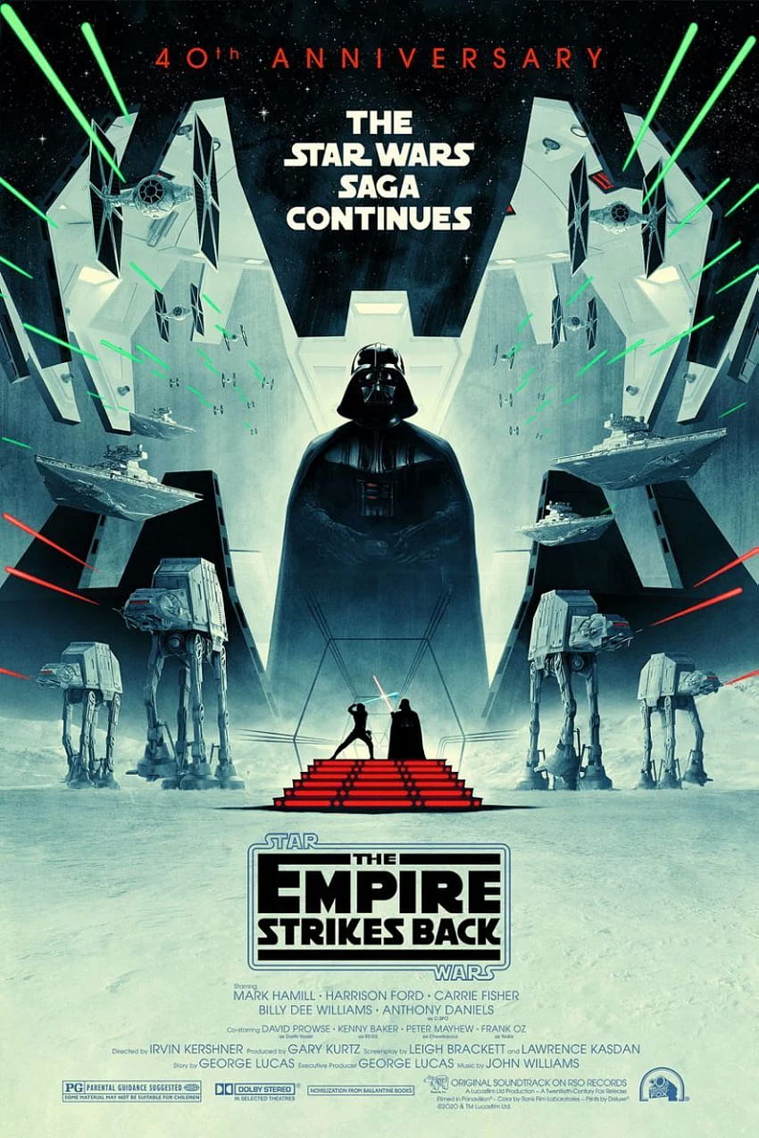 Imperium kontratakuje otrzymuje uderzający nowy plakat z okazji 40. rocznicy, imperium kontratakuje 40. rocznicę Tapeta na telefon HD