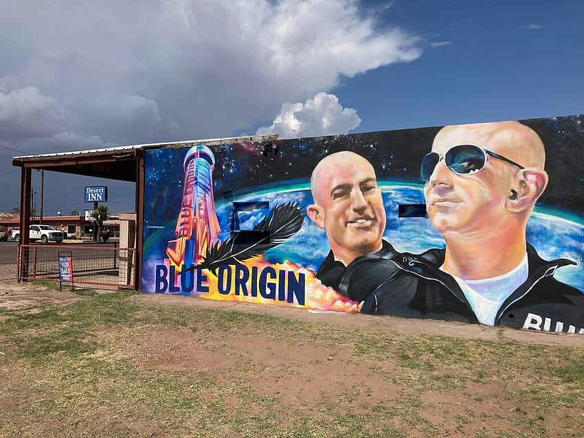 Jeff Bezos, uzay şirketinin 1. yolcu uçuşu olan jeff bezos blue origin ile havalandı HD duvar kağıdı