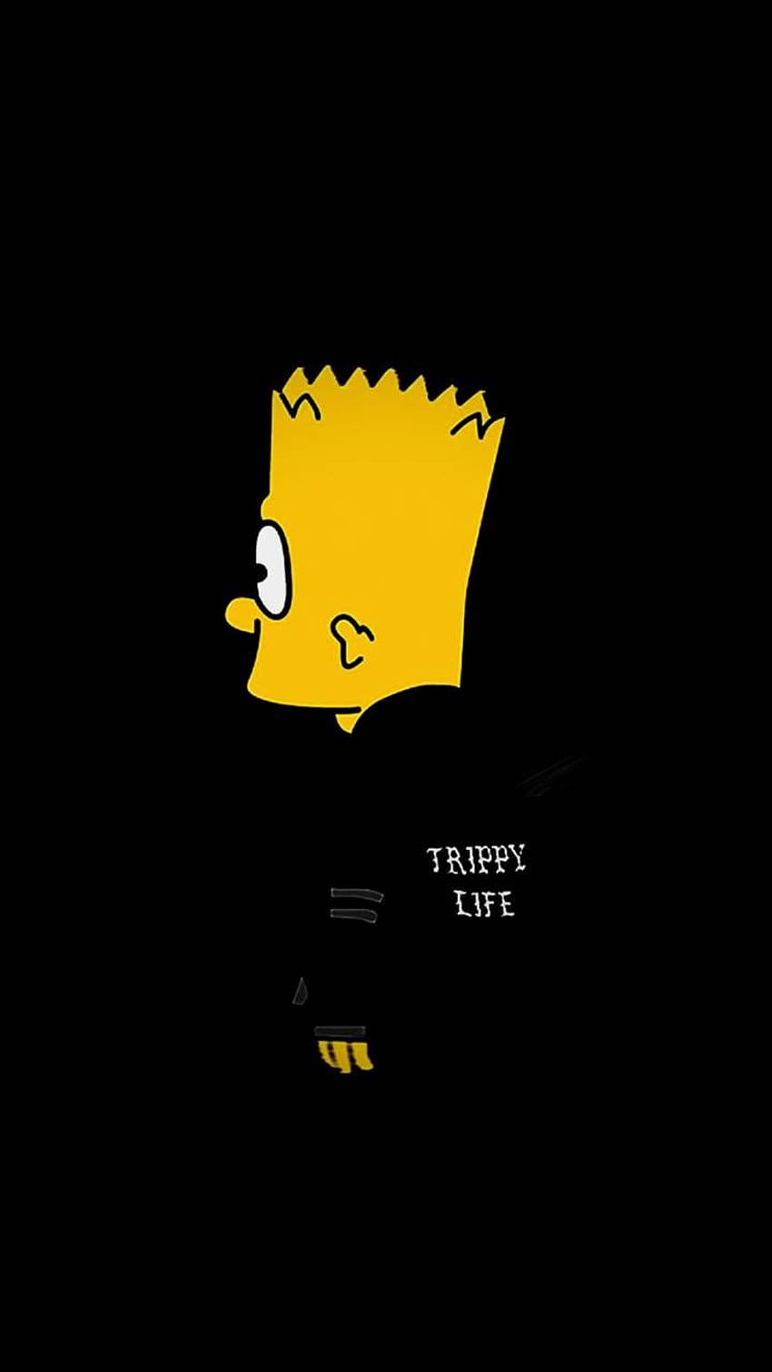 Bart Simpson déprimé sur chien, dessin animé triste tumblr Fond d'écran de téléphone HD