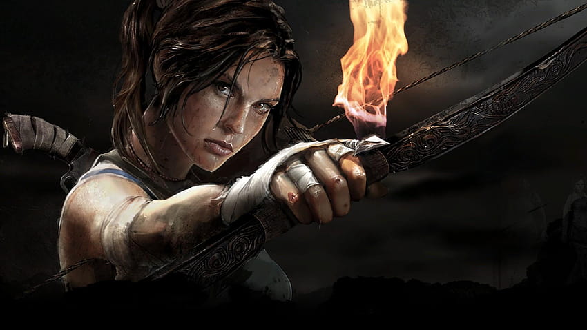 Tomb Raider Лара Крофт лък и стрела HD тапет