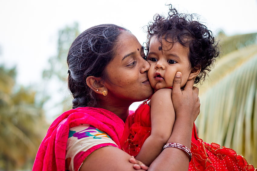 indyjska mama i dziecko, indyjska mama i syn Tapeta HD