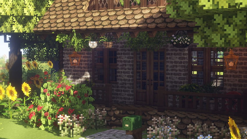 Minecraft-Ästhetik, Cottagecore HD-Hintergrundbild