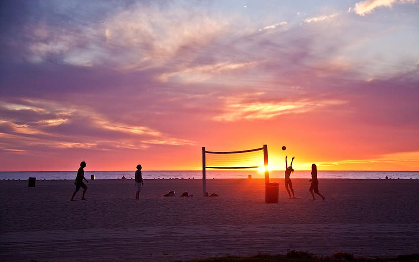 Venice beach, Los Angeles, California, USA, sunset, venice beach los angeles HD wallpaper