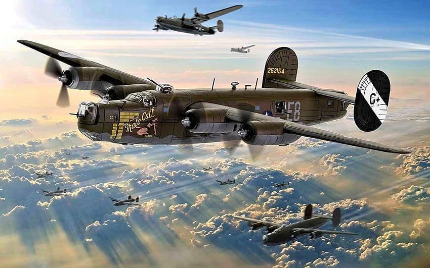 Bomber Airplane US B, consolidated b 24 liberator HD wallpaper
