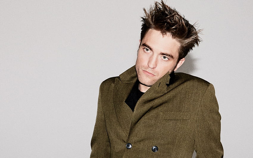Robert Pattinson, shoot, portrait, green jacket, British actor with resolution 3840x2400. High Quality HD wallpaper