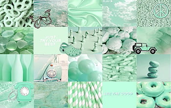Aesthetic Collage Ideas for PC and Laptop : Matcha Green - Idea ...