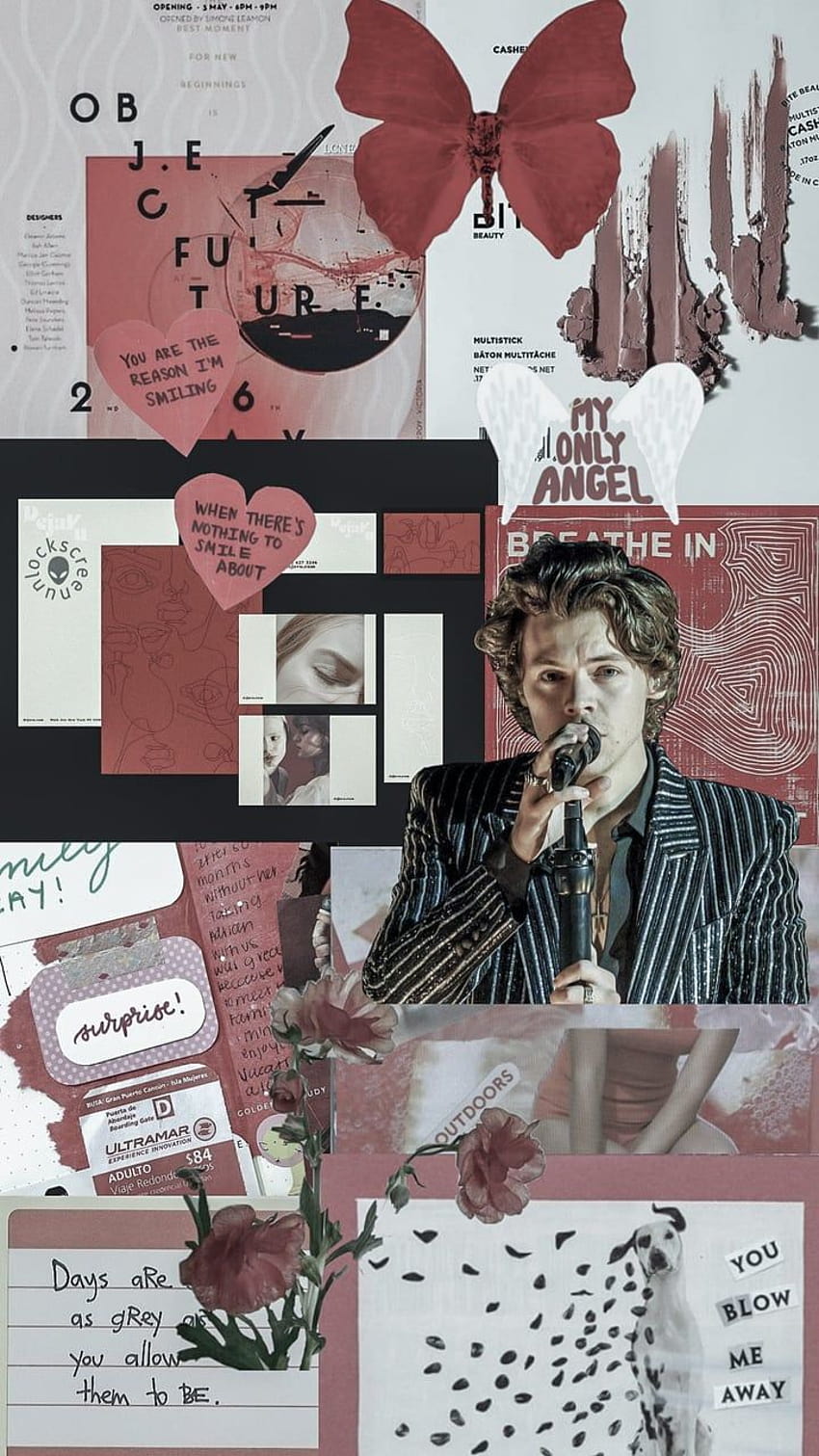 one direction, harry styles and lockscreen, harry styles collage HD phone wallpaper