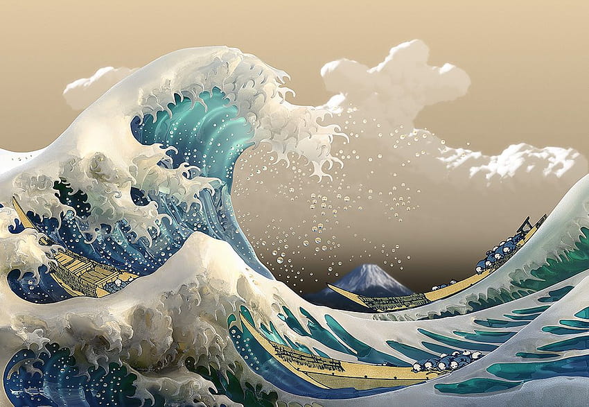 4 Great Wave Off Kanagawa, wielkie fale Kanagawa Tapeta HD