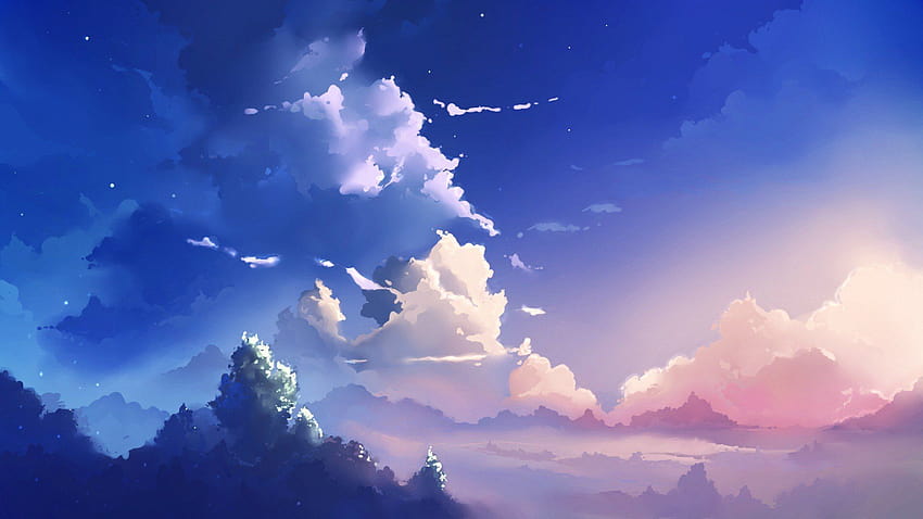 Ästhetische Wolke, warmer ästhetischer PC HD-Hintergrundbild