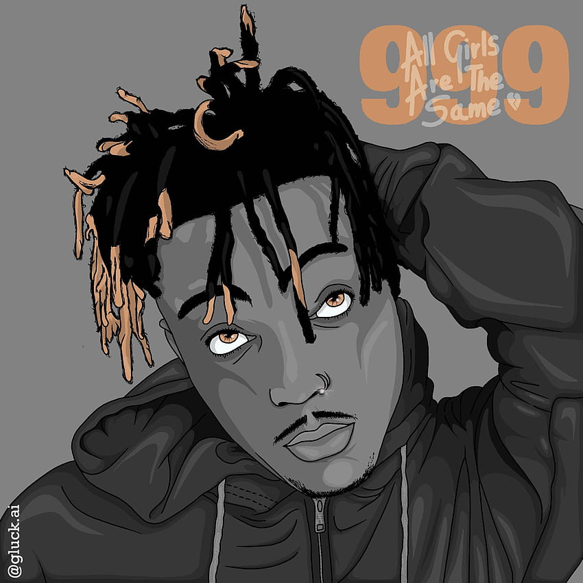 anime, juice wrld,standing,full body, Cartoon, hd, 1080p,2d,mono 