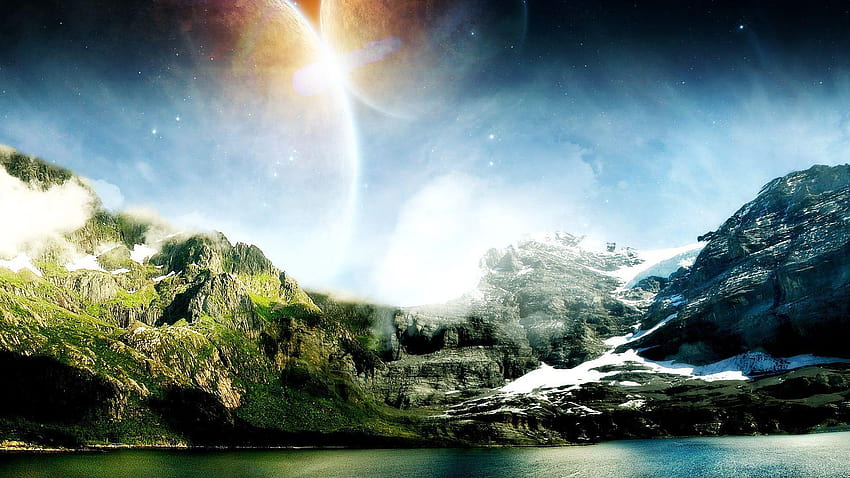 Dreamy & Fantasy Dreamy Mountain World, dream world HD wallpaper