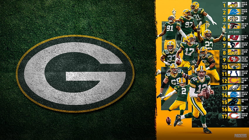 Schedule with Dates, Times, TV Networks added : GreenBayPackers HD wallpaper