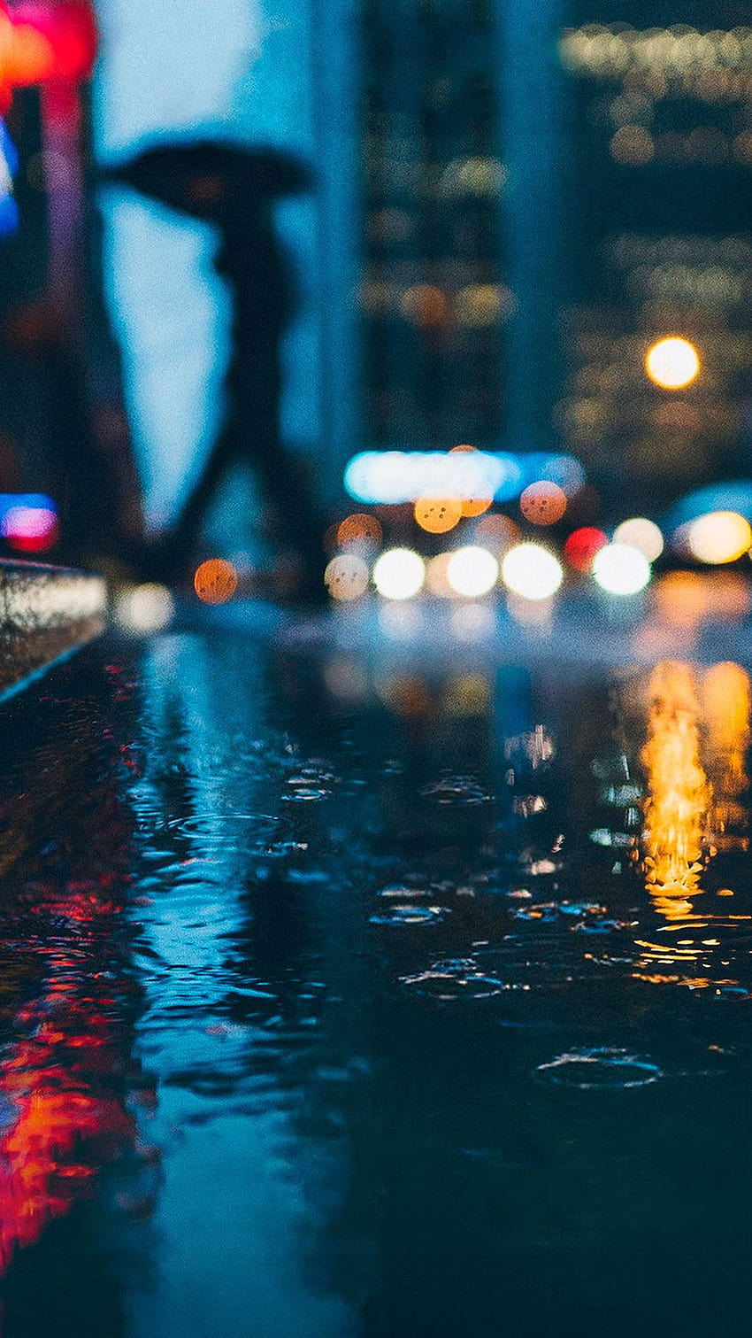 Kota hujan di malam hari, hujan iphone wallpaper ponsel HD