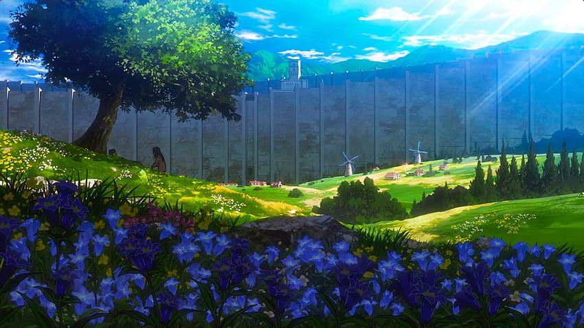 Anime, attack on titan scenery HD wallpaper