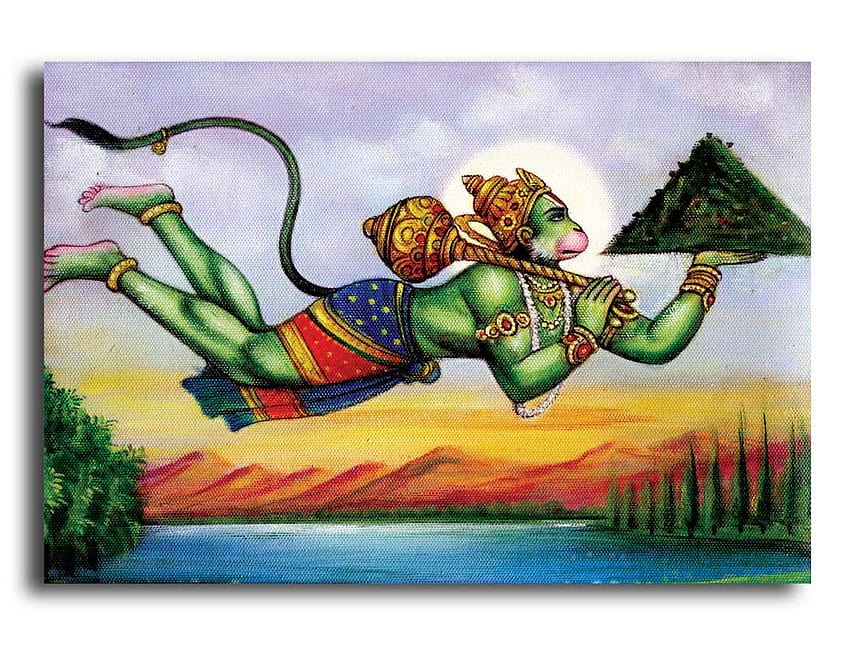 PIXELARTZ Hanuman Ji The Sanjivani Quest キャンバス絵画 フレームなし 高画質の壁紙