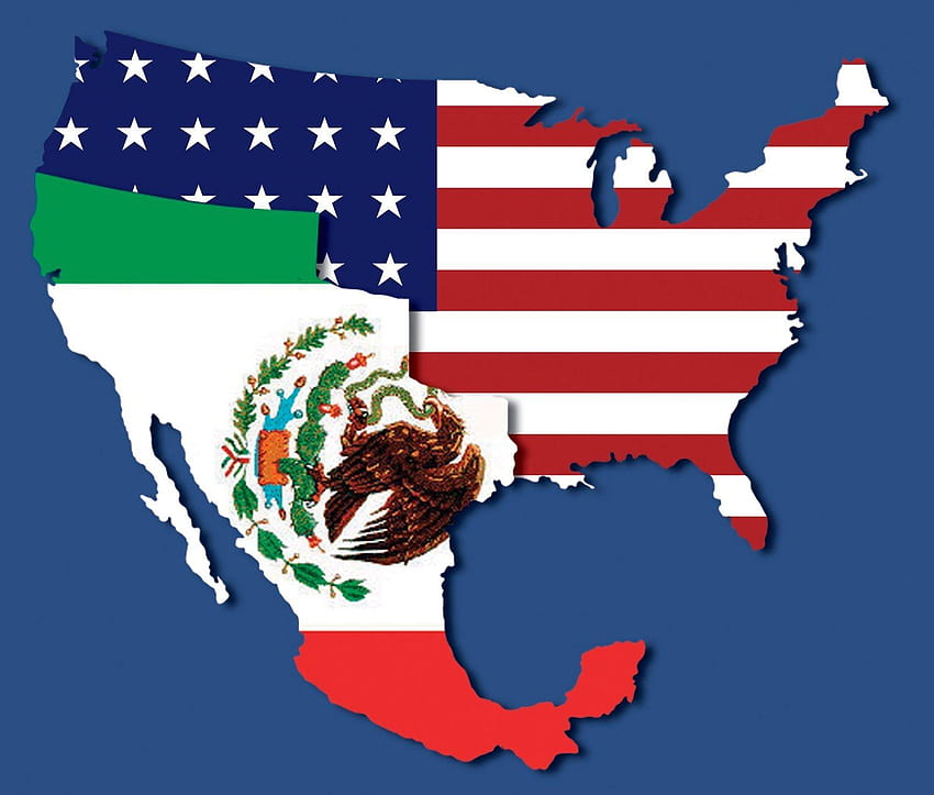 ธงชาติอเมริกันเม็กซิกัน เม็กซิโก vs ธงชาติอเมริกา วอลล์เปเปอร์ HD