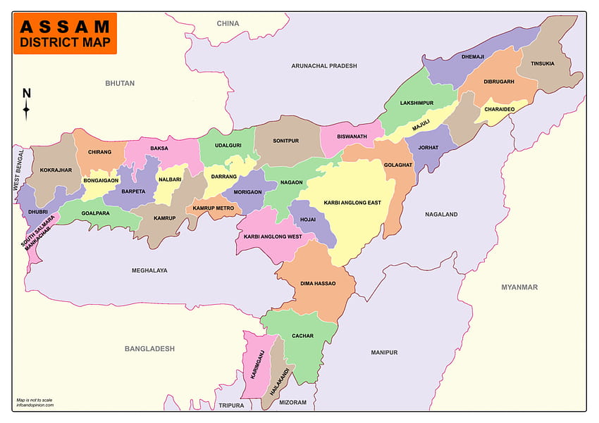Mappa dell'Assam Sfondo HD