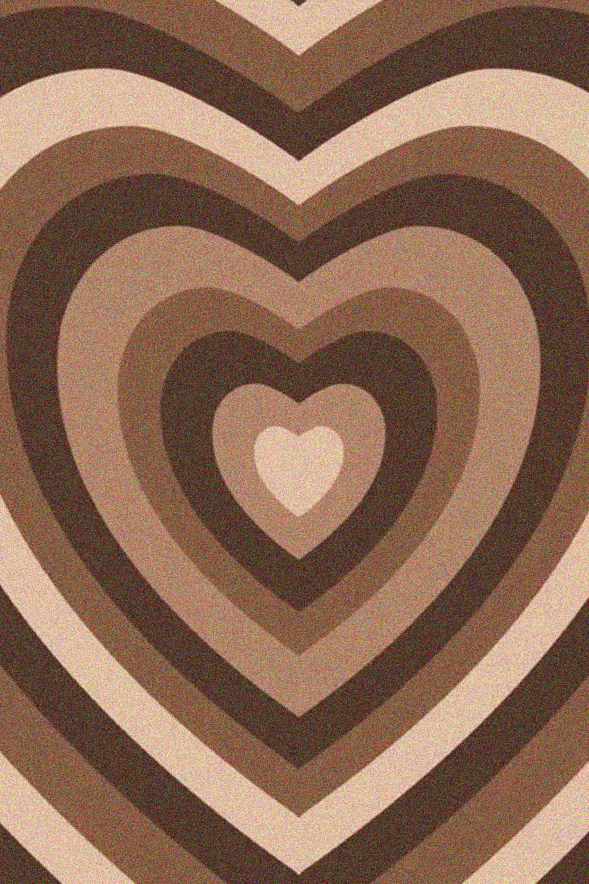 Infinite Hearts 'Aesthetic Brown' Poster von Klaksy ┃ Limitiert Feuer, braune Herzen Ästhetik HD-Handy-Hintergrundbild