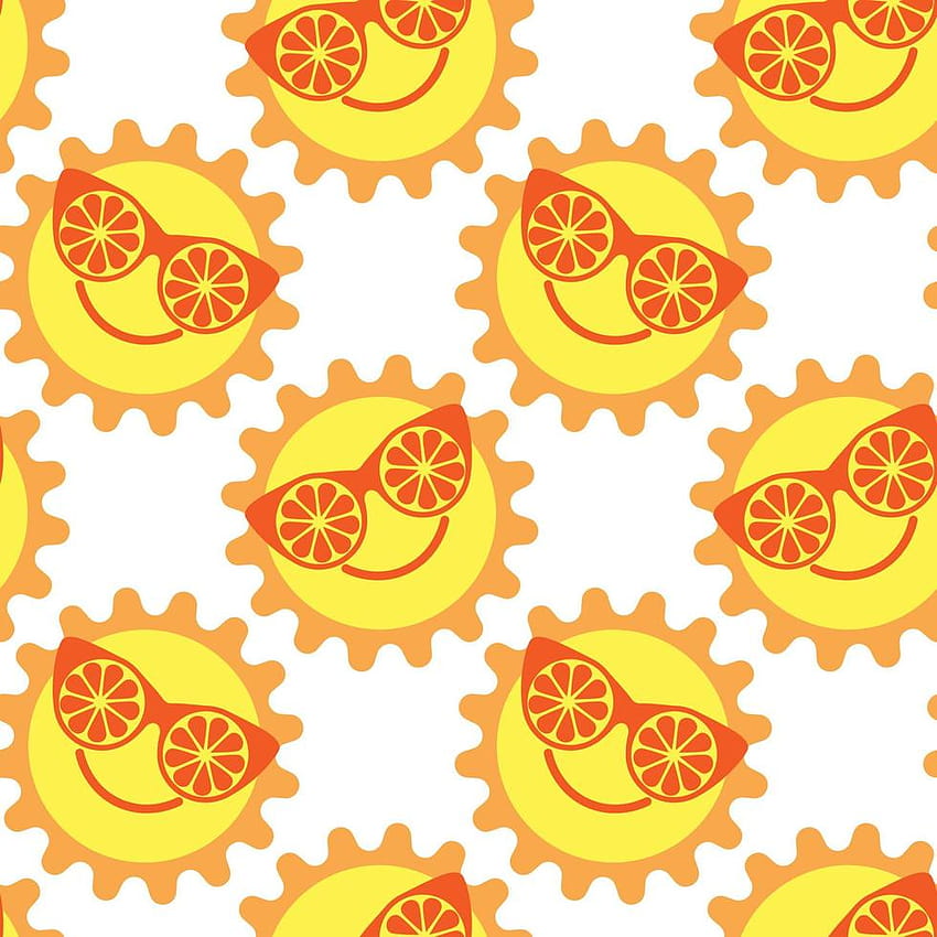 Summer seamless pattern for kids, cute sun in glasses made of oranges.  Doodle illustration for print, textile, kids bedroom decor 5118486 Vector  Art at Vecteezy, sun summer pattern HD phone wallpaper