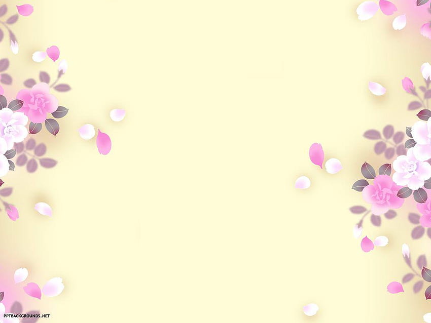 Latar Belakang Bingkai Bunga Mawar Liar Untuk PowerPoint, latar belakang bunga Wallpaper HD