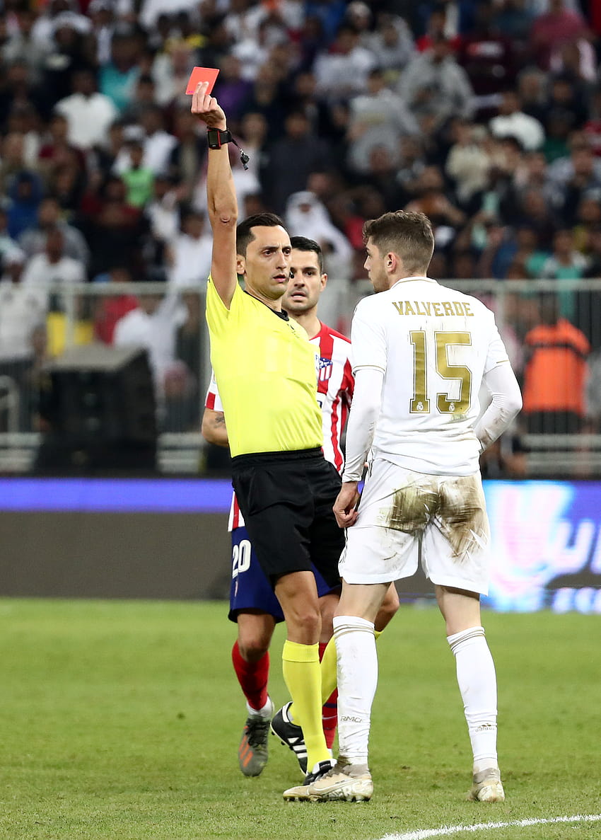 Watch Federico Valverde's red card tackle on Morata as Real Madrid fans demand STATUE after beating Atletico HD phone wallpaper