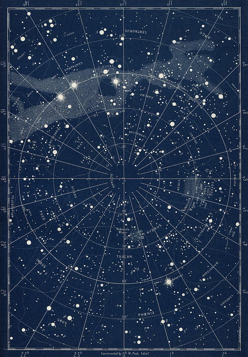 Konstelasi Estetis, peta bintang wallpaper ponsel HD