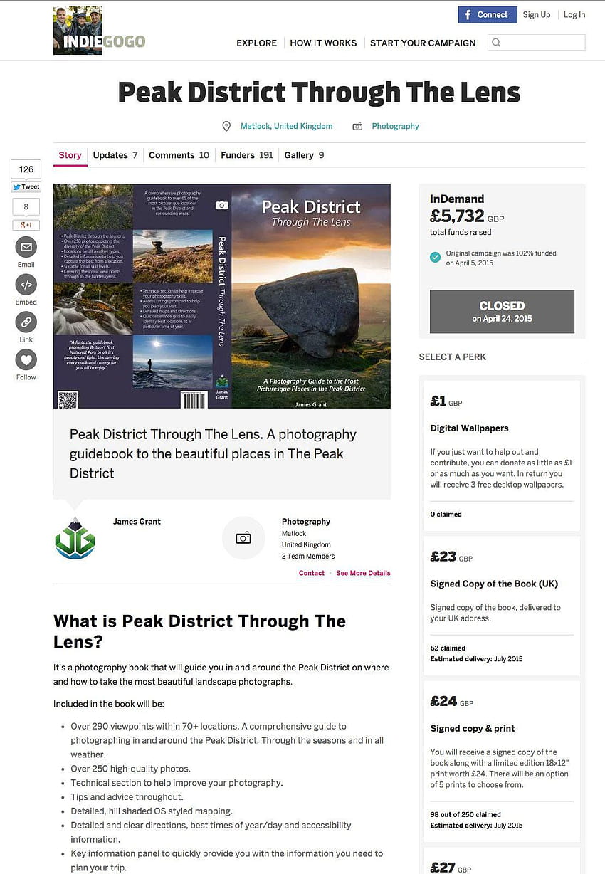 Peak District attraverso il libro Lens, Grant Thornton Sfondo del telefono HD