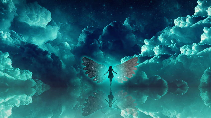 2942216 1920x1080 sky blue clouds angel wings and HD wallpaper
