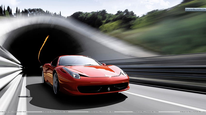 Ferrari 458 Italia Running on Highway, running car HD wallpaper