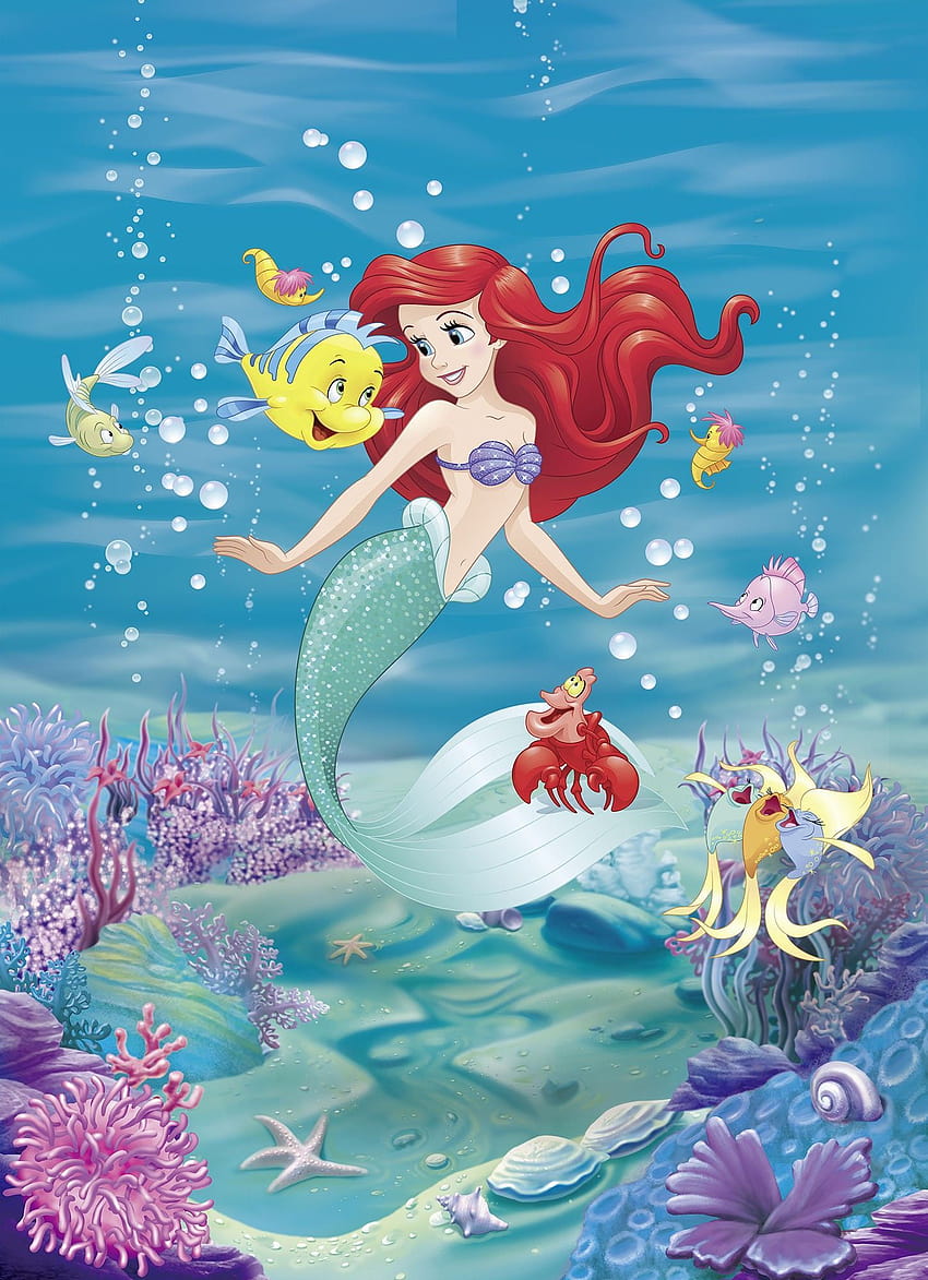 Ariel Disney girl's bedroom Mermaid wall mural giant poster HD phone wallpaper