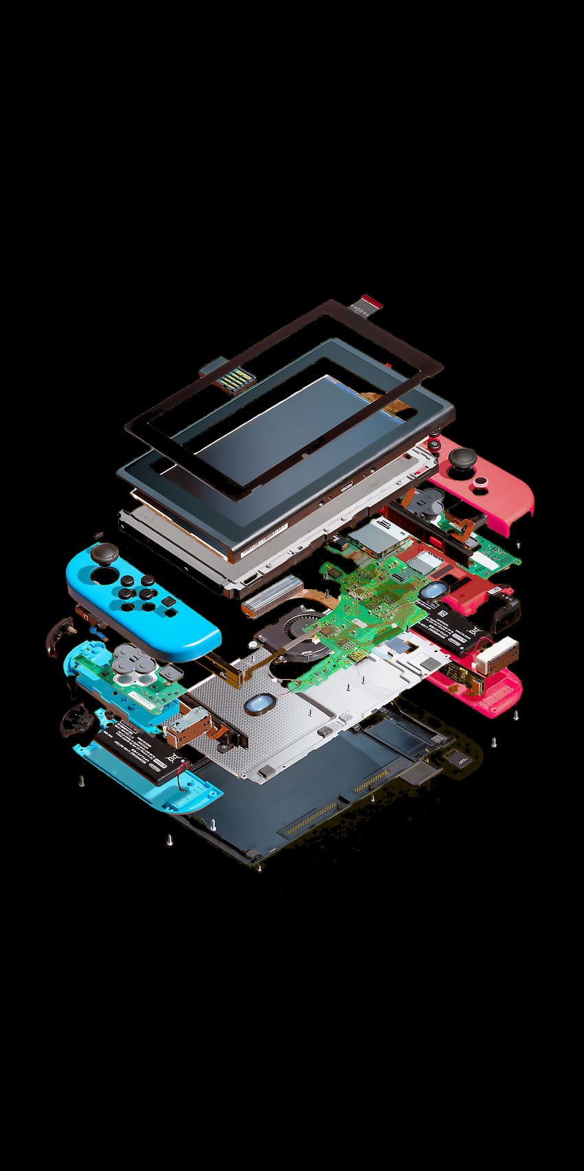 Nintendo Switch Exploded View OLED [1057x2117] : Latar belakang AMOLED, oled nintendo wallpaper ponsel HD
