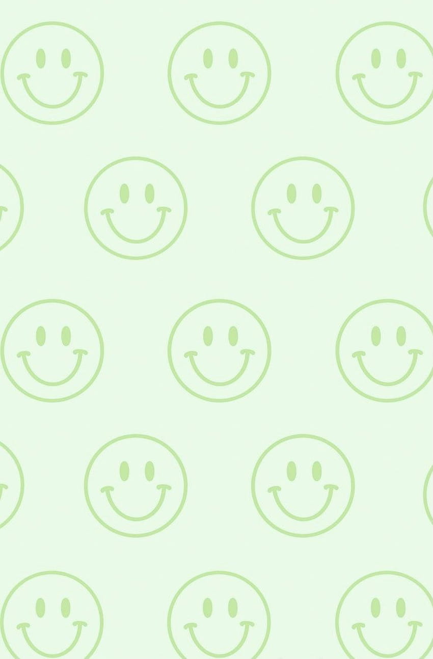 Light green smiley face, green preppy HD phone wallpaper
