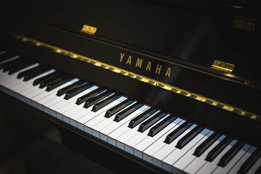 Gold Yamaha Logo in Black Piano for Phone and, piano full HD wallpaper