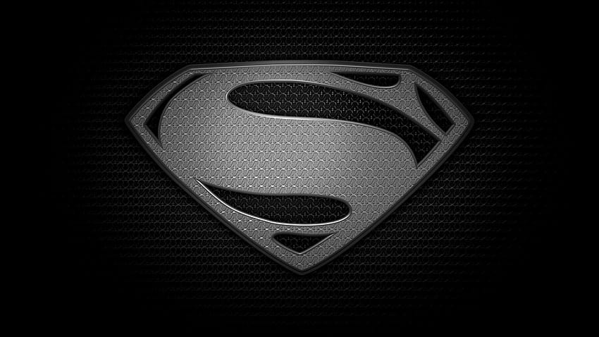 logo człowieka ze stali superman czarne, logo Tapeta HD