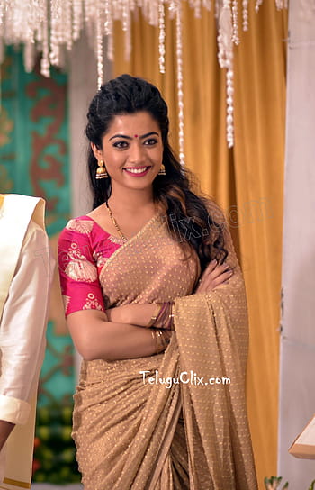 Beautiful Rashmika Mandanna Is Wearing Yellow White Half Saree And Golden  Jewels Girls, HD wallpaper | Peakpx