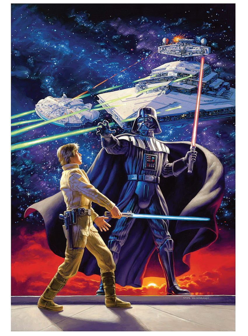 Star Wars Darth Vader Luke Skywalker Sith Jedi Millenium Falcon Star Destroyer Concept Art Greg Hild, luke skywalker and darth vader HD phone wallpaper