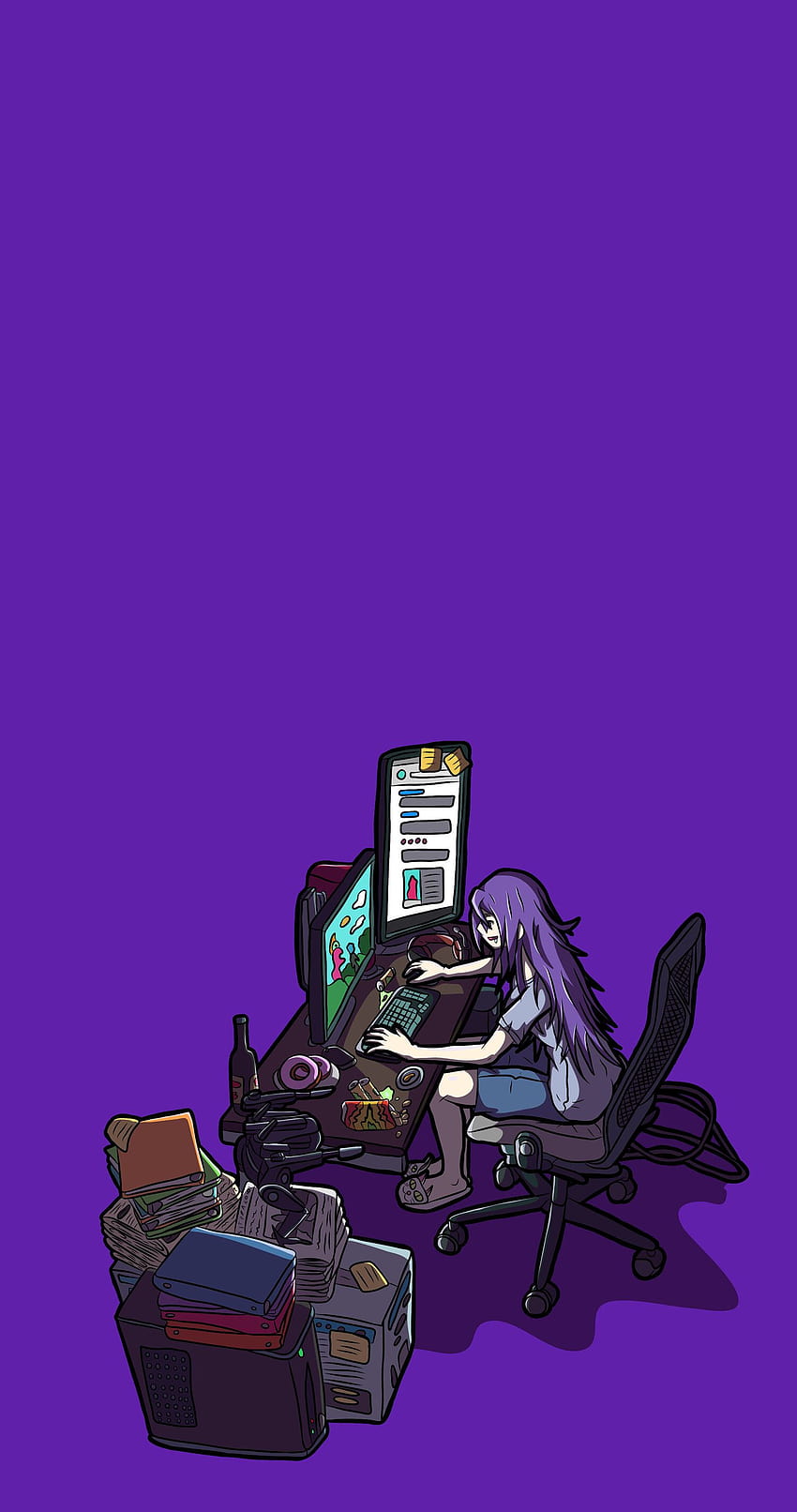 Recovery of an MMO Junkie Phone, cartoon phone HD phone wallpaper
